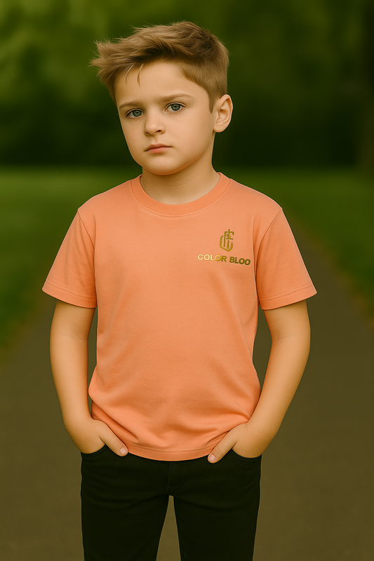 Kids Cotton Plain T-Shirt – Round Neck & Comfy Fit