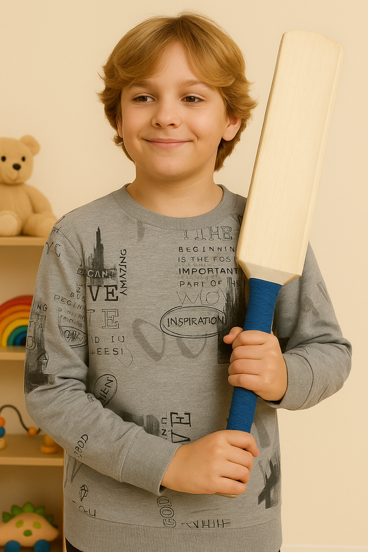 Grey Printed T-Shirt for Boys – Cool and Clean Look