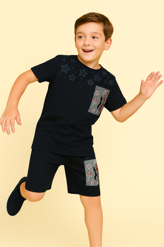 Kids Cotton Half Sleeve Cord Set with Fun Prints – Age 2-16 Years