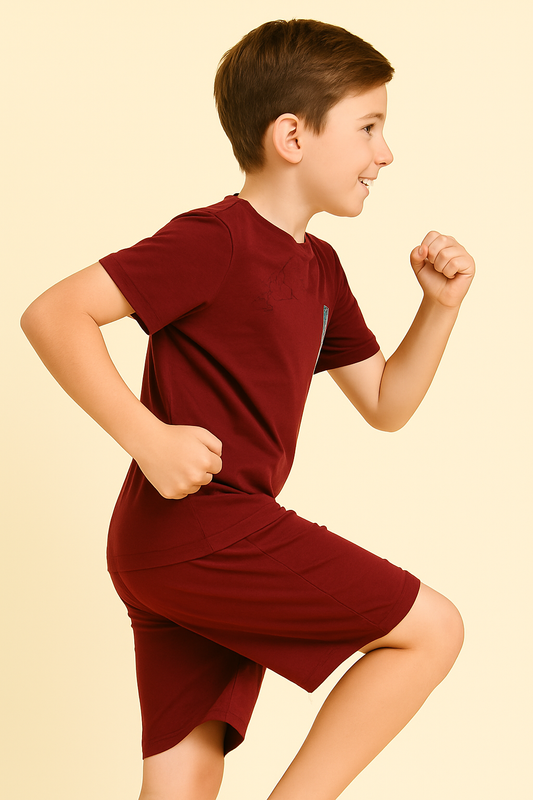 Stretchable Cotton Kids Cord Set – Half Sleeve Casual Wear