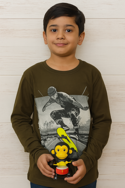 100% Cotton Kids T-Shirt –Full Sleeve- Soft Feel & Gentle on Skin