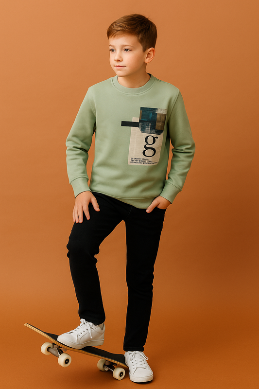Graphic Imported Round Neck Tee -Full Sleeve-Boy's Winter Wear