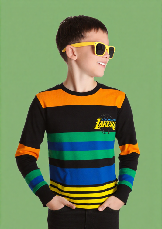Multicolor Lycra Kids Tee – Soft Stretch & Premium Look