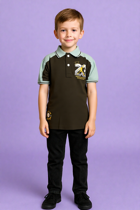 Lycra Pique Stretch Collar Tee for Kids – Active Daywear