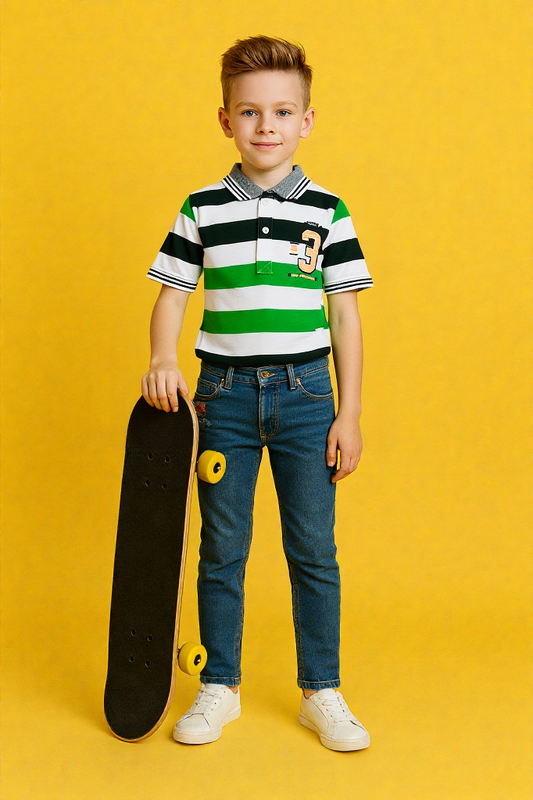 Pique Cotton Polo-Style T-Shirt – Smart Look for Kids