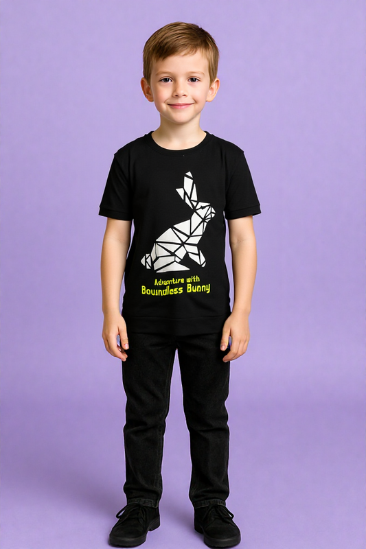 Go on Adventures with "Boundless Bunny" Kids T shirt-Stylish & Comfy