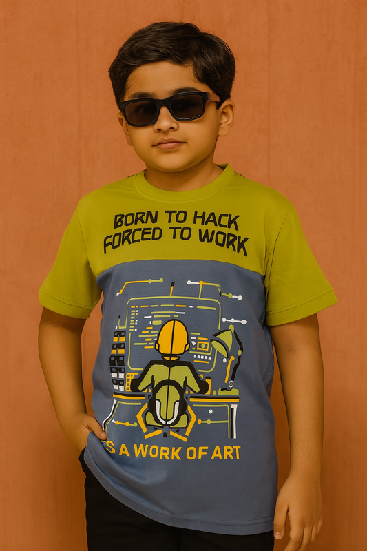 Stretchable Cotton Boys T-Shirt – Half Sleeve-Daily Wear