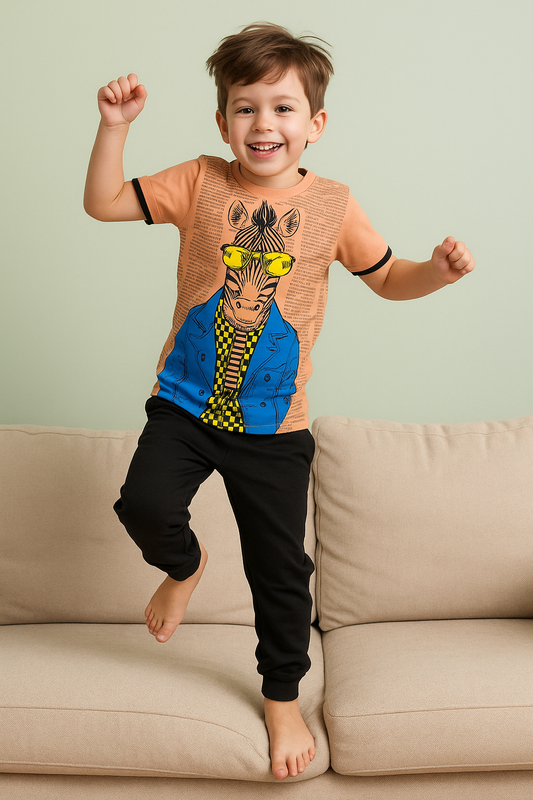 Most Trending Half Sleeve Kids Tshirt- Mirinda Color
