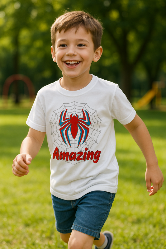 "Spider" Print Graphics T-shirt-Super Comfort for Kids