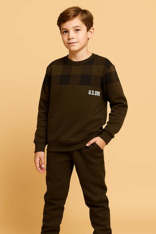 Relax Fit Looper Knit Stretch Track Suit Kids Wear