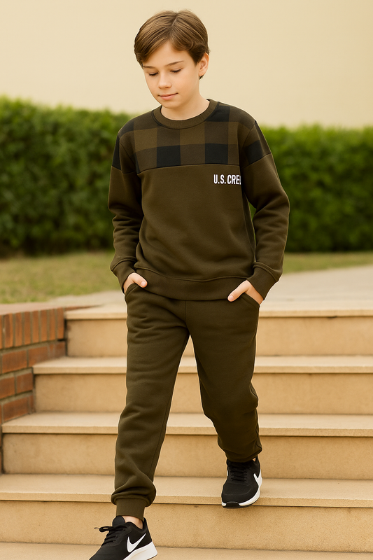 Relax Fit Looper Knit Stretch Track Suit Kids Wear