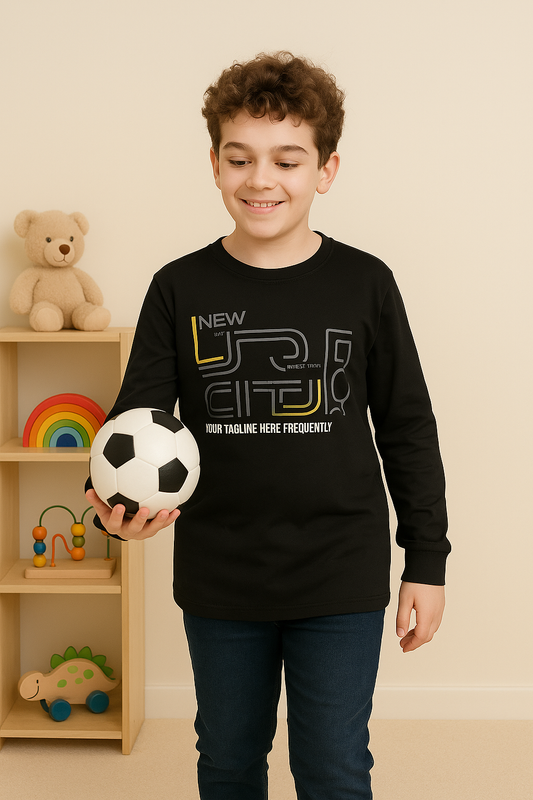 Black Cotton Kids T-Shirt – Stylish Everyday Wear