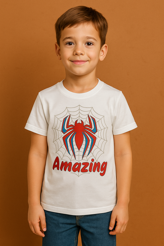"Spider" Print Graphics T-shirt-Super Comfort for Kids