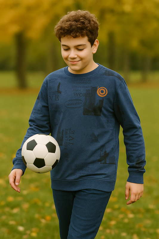 Boys Printed Round Neck T-Shirt – Winter Essential