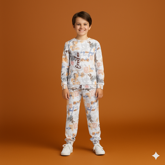 Kids Cartoon Print Cord Set – Fun Characters for Boys