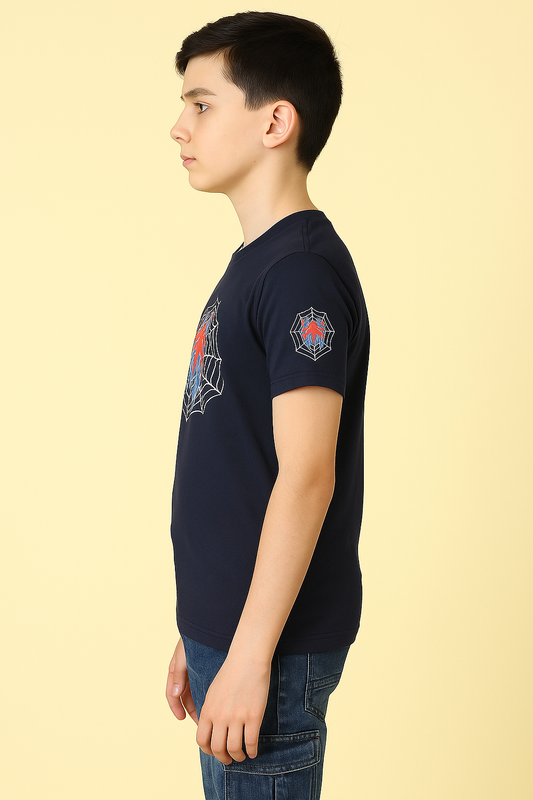 "Spider" Printed-Trendy Tencel Fabric Kids T-Shirt – Natural & Breathable