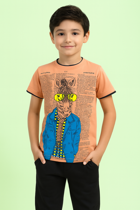 Most Trending Half Sleeve Kids Tshirt- Mirinda Color