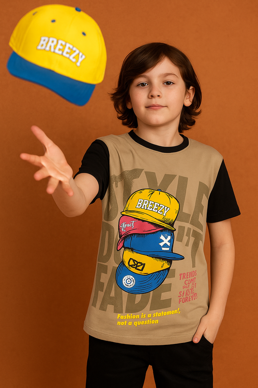 Two color Everyday Essential Kids Tee – Half Sleeve with Comfy Fabric