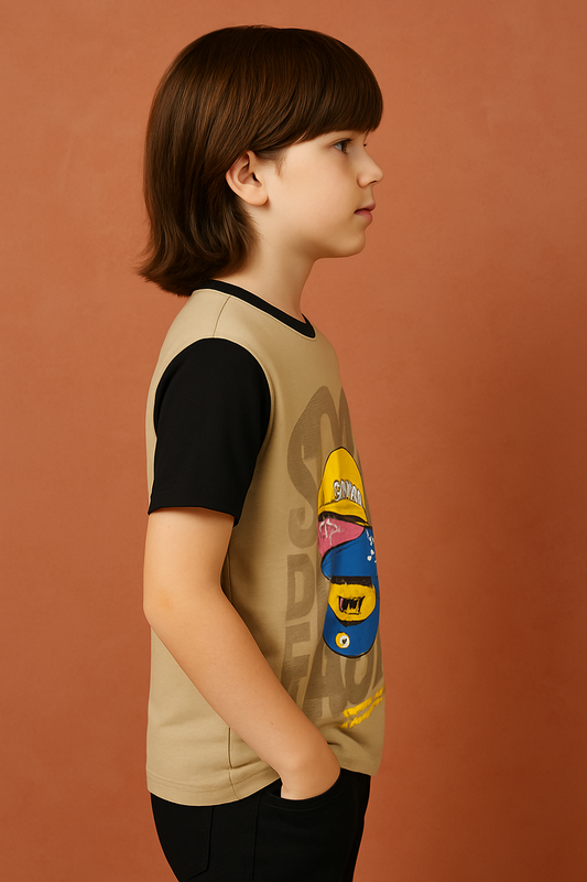 Two color Everyday Essential Kids Tee – Half Sleeve with Comfy Fabric