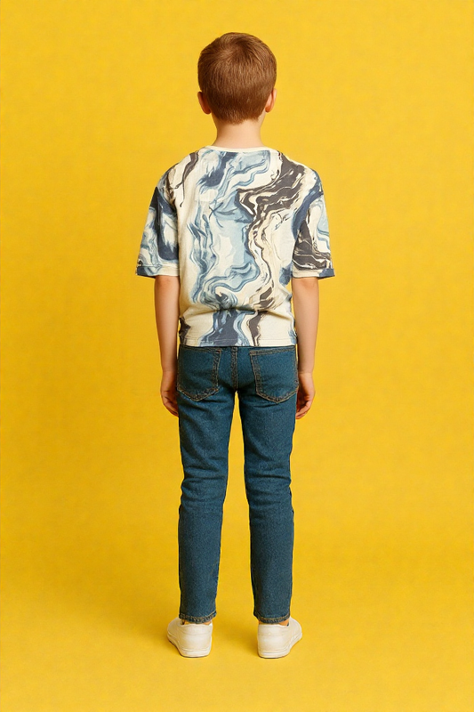 "SMILE" Print-Trendy Round Neck Kids Tee – Perfect Daily Comfort